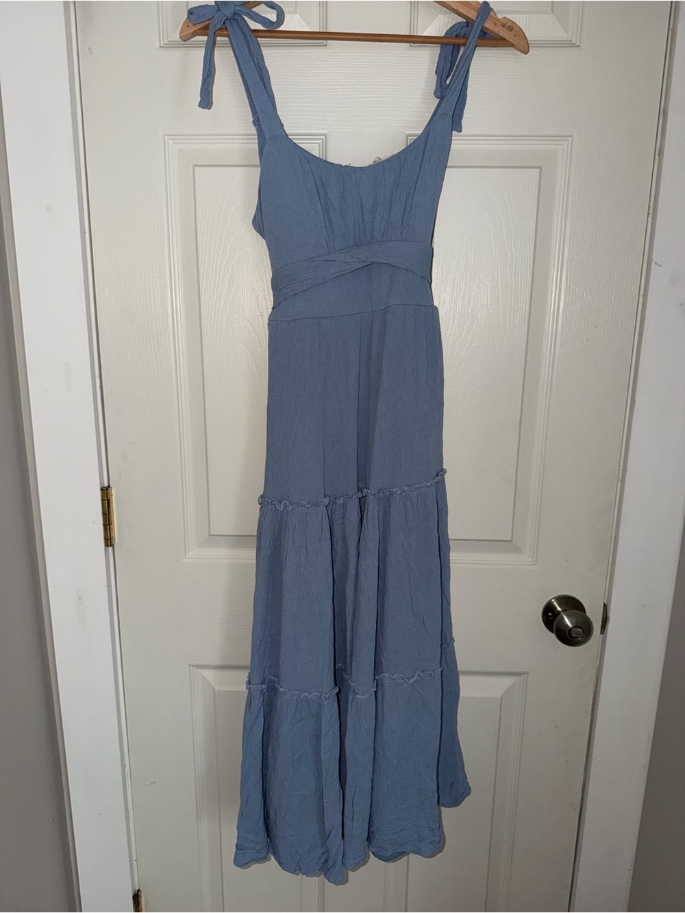 Blue Tie-Shoulder Maxi Dress - altard state